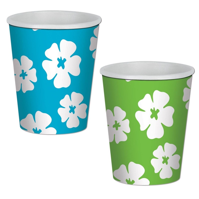 96 Pack Beistle Luau Party Hibiscus Beverage Cups