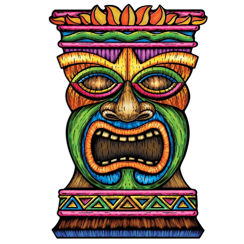 12 Pack Beistle Luau Party Jumbo Tiki Cutout