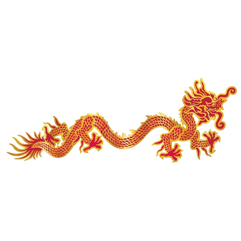 12 Pack Beistle Red and Gold-Jointed Dragon Party Decoration