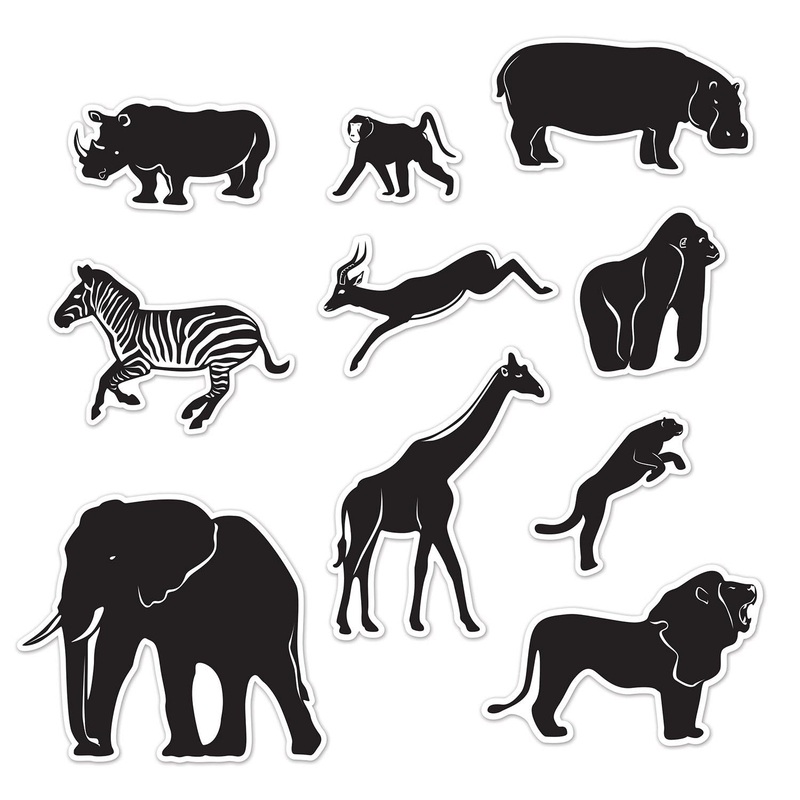 120 Pack Beistle Jungle Animal Party Silhouettes