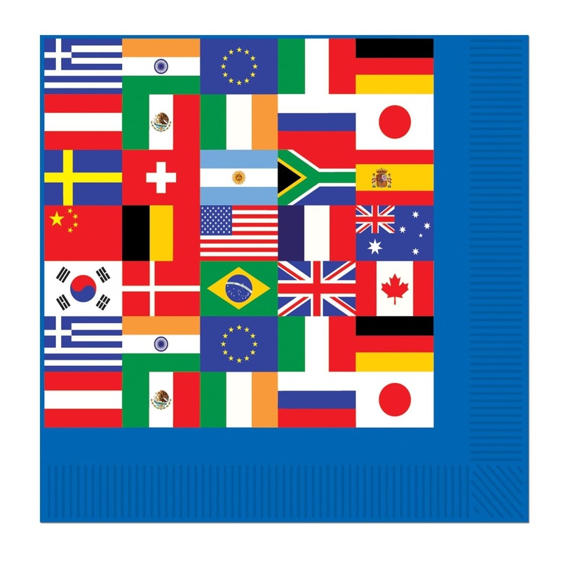 192 Pack Beistle International Flag Party Beverage Napkins