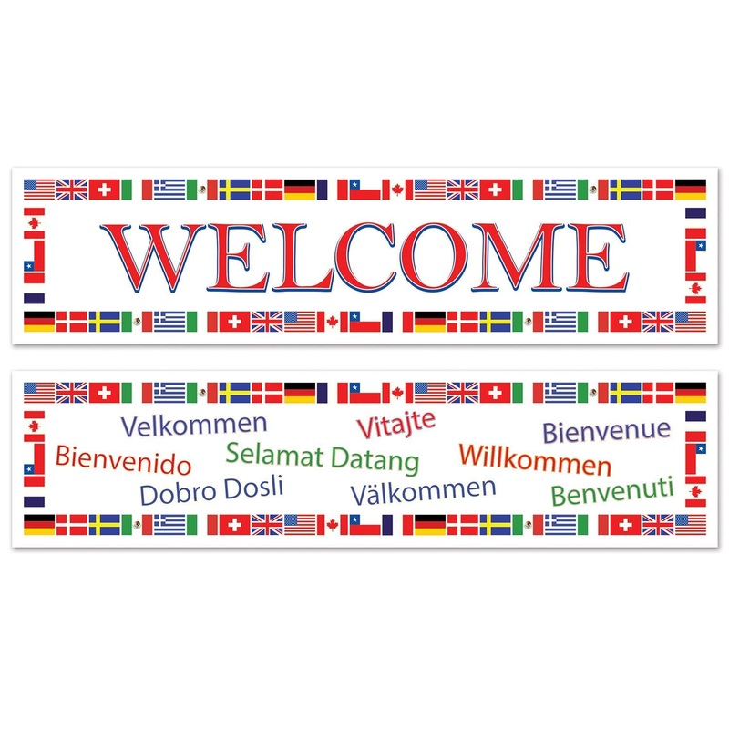 24 Pack Beistle International Welcome Party Banners