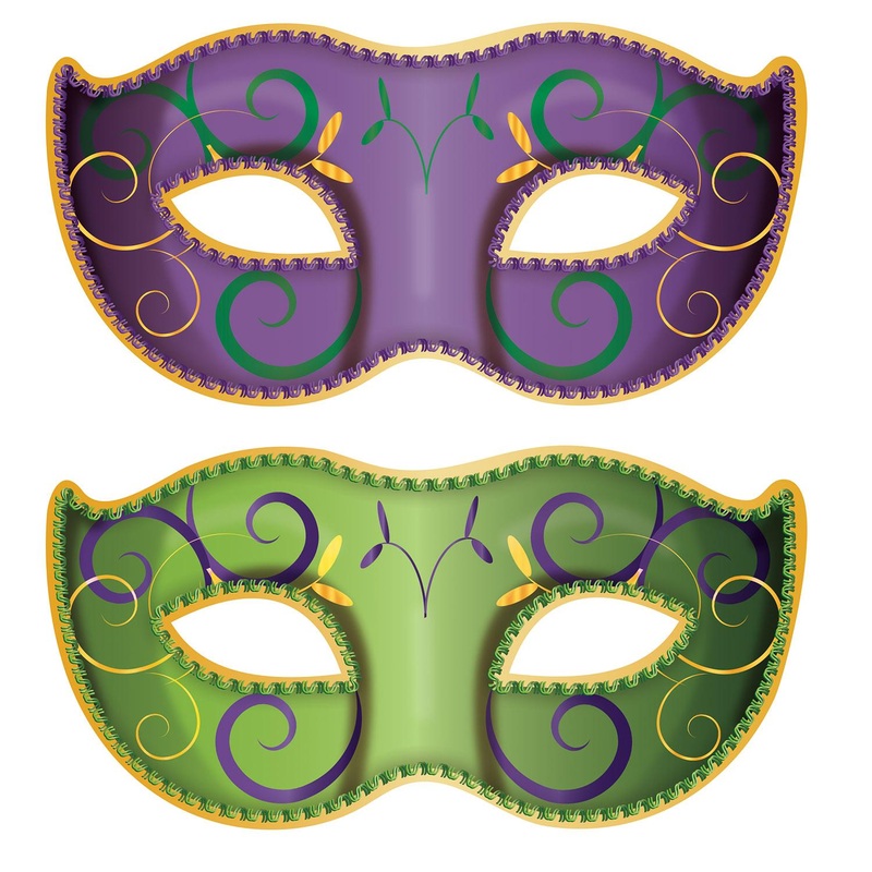 24 Pack Beistle Jumbo Mardi Gras Mask Cutouts