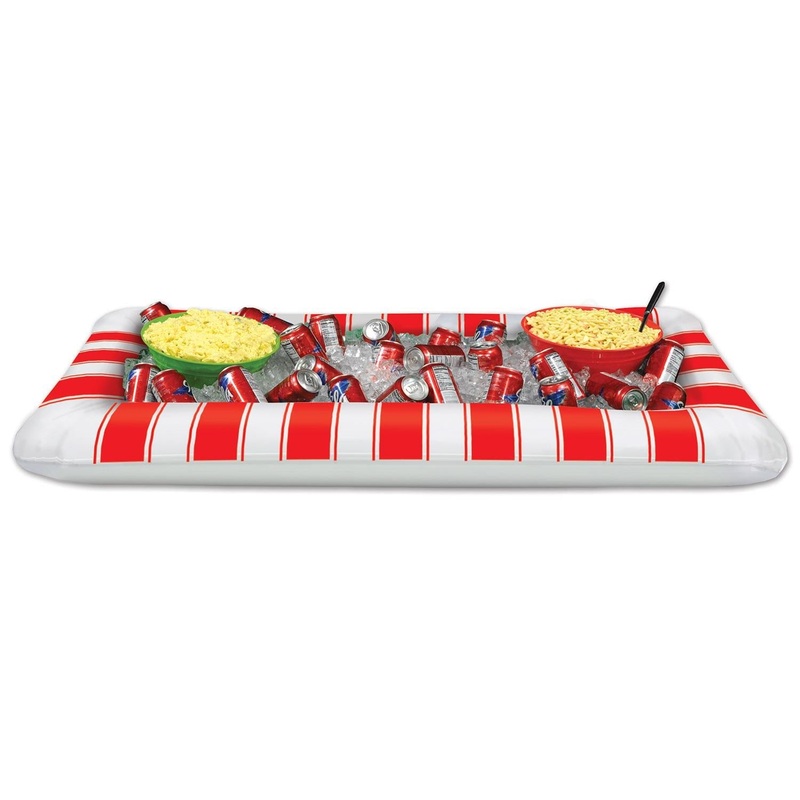 6 Pack Beistle Inflatable Red&White Stripes Party Buffet Cooler