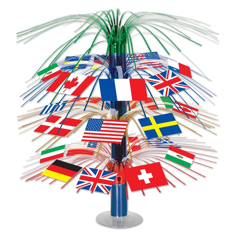 6 Pack Beistle International Flag Cascade Party Centerpiece