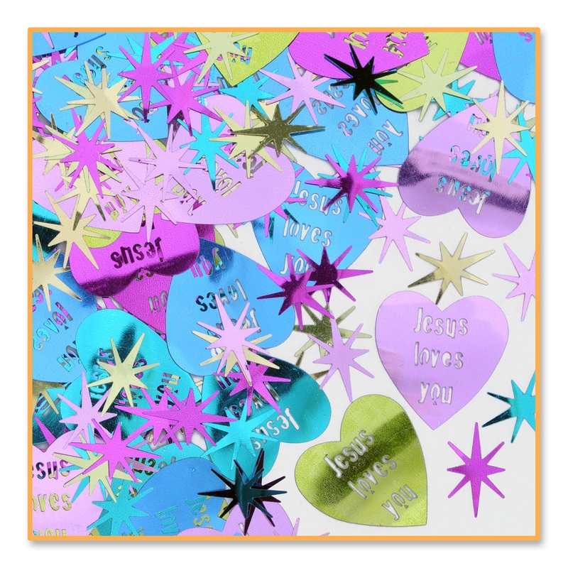 6 Pack Beistle Jesus Loves You Party Confetti (0.5 Oz/Pkg)