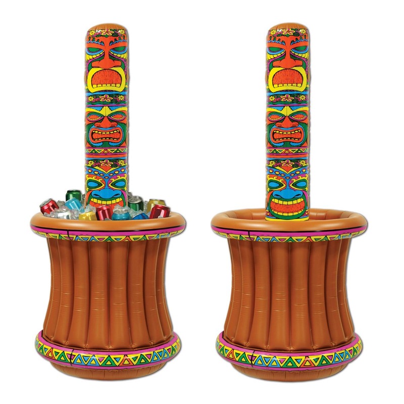 6 Pack Beistle Luau Party Inflatable Tiki Totem Cooler