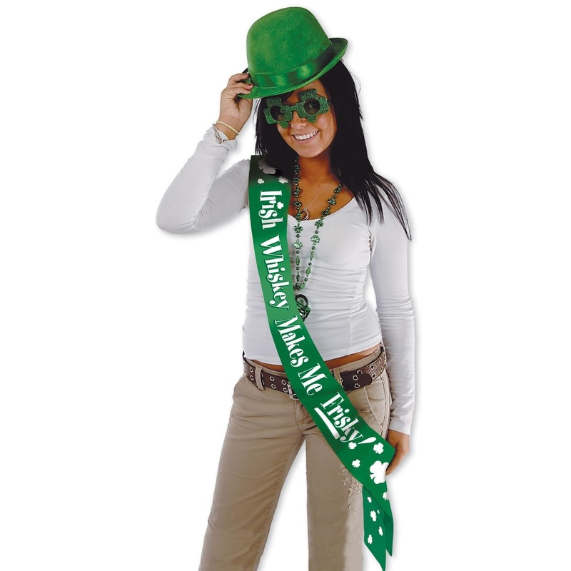 6 Pack Beistle St. Patrick's Day Irish Whiskey Makes Me Frisky! Satn Sash