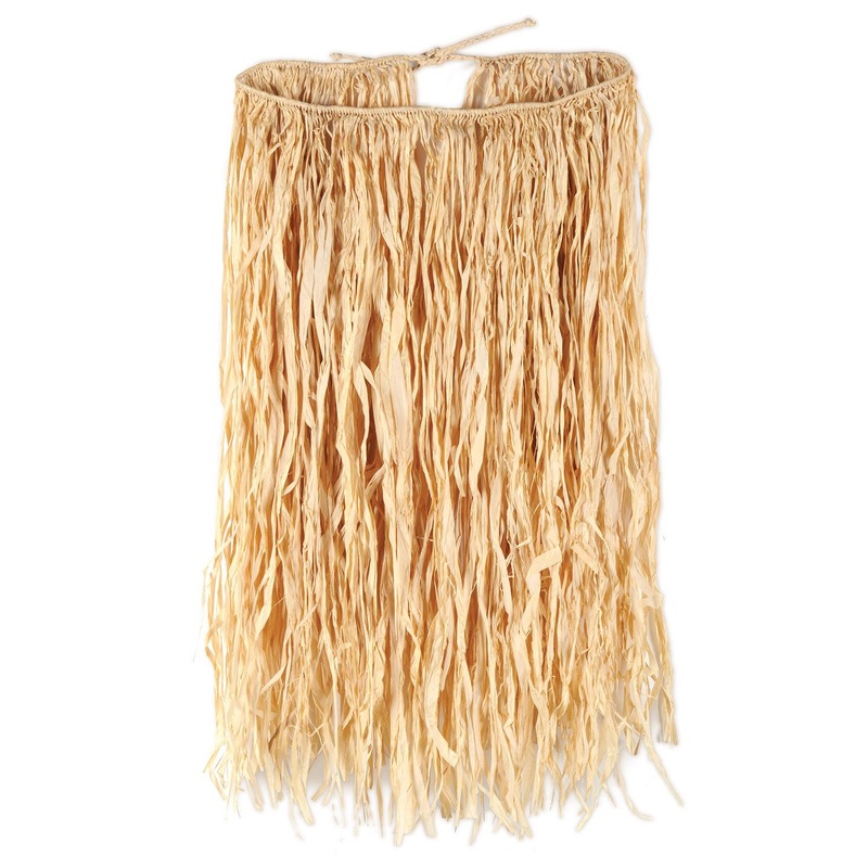 12 Pack Beistle Luau Party Adult Raffia Hula Skirt - Natural (32"W x 30"L)