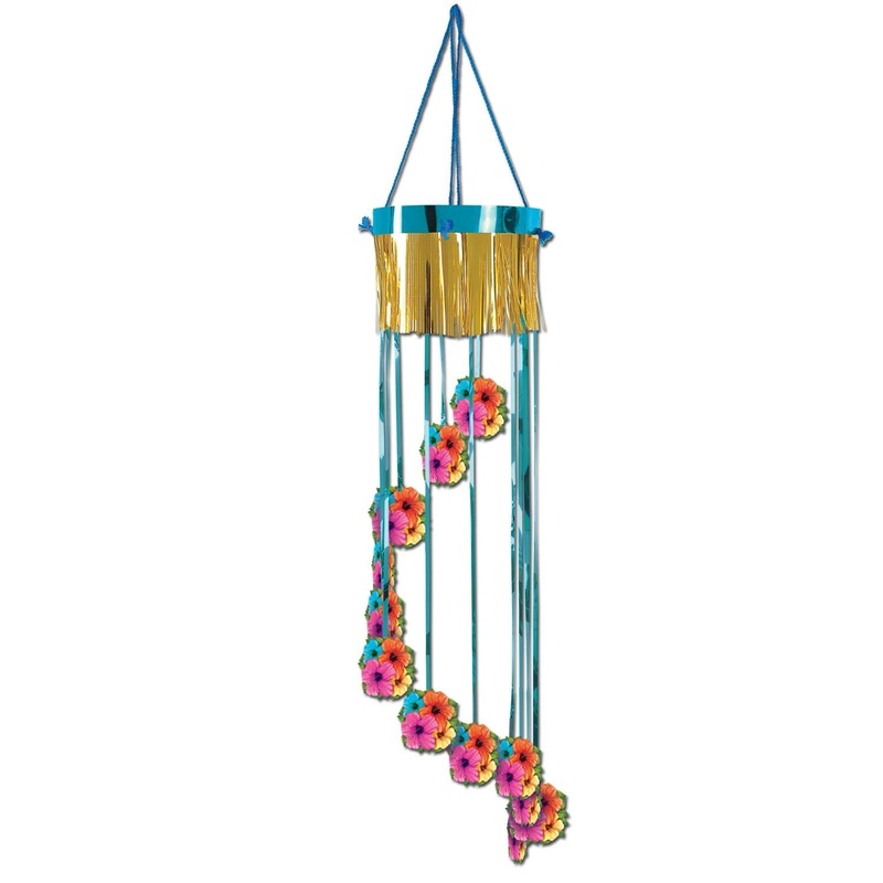 12 Pack Beistle Luau Party Hibiscus Shimmering Spiral