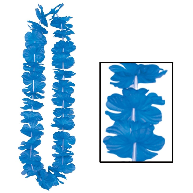 12 Pack Beistle Luau Party Silk 'N Petals Party Lei - blue