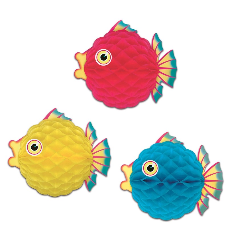 12 Pack Beistle Luau Party Tissue Bubble Fish