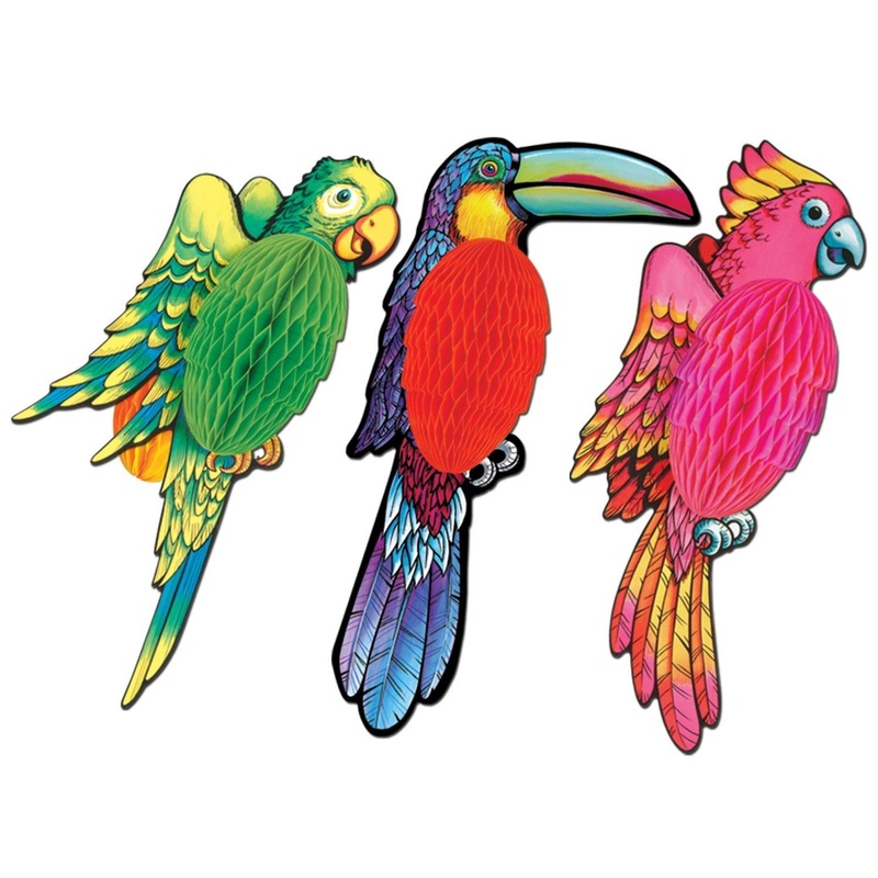 12 Pack Beistle Luau Party Tissue Exotic Birds