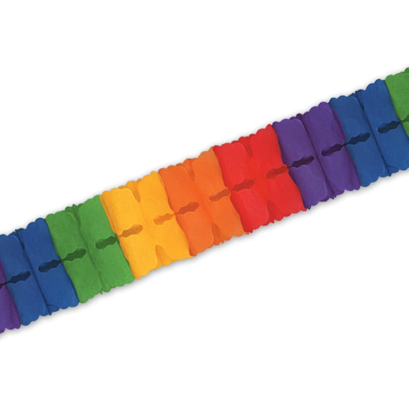 12 Pack Beistle Packaged Party Leaf Garland - rainbow