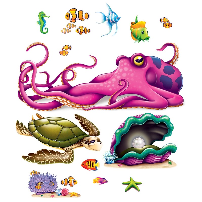 156 Piece Beistle Luau Party Sea Creature Props