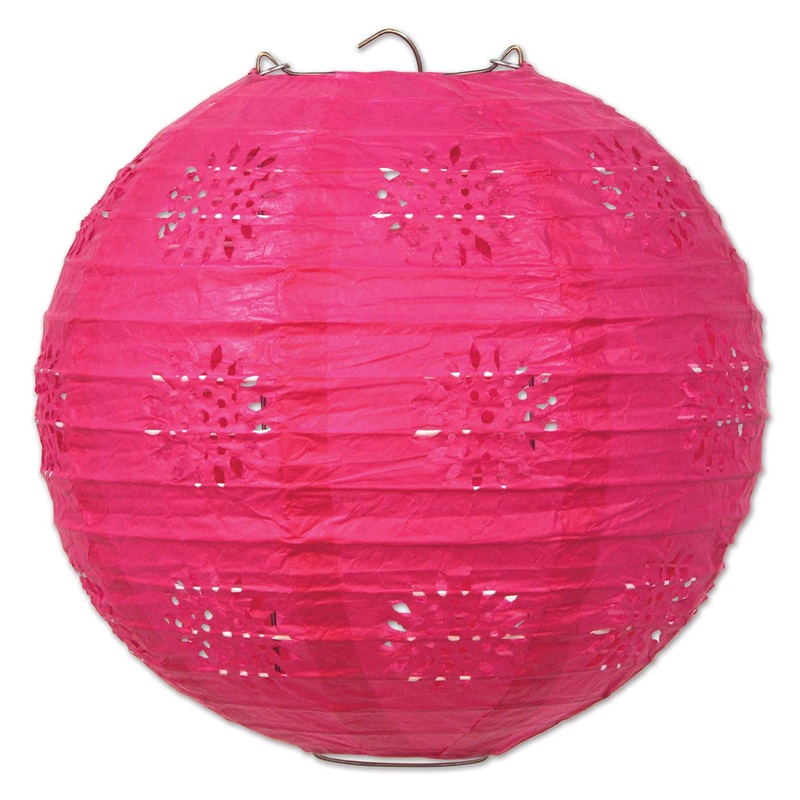 18 Pack Beistle Party Lace Paper Lanterns cerise