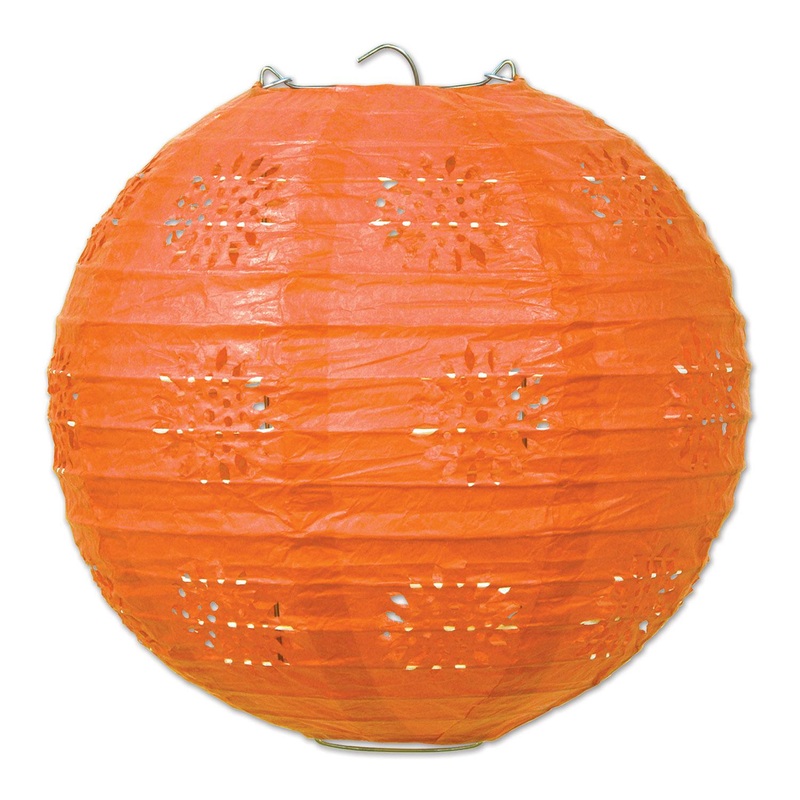 18 Pack Beistle Party Lace Paper Lanterns orange