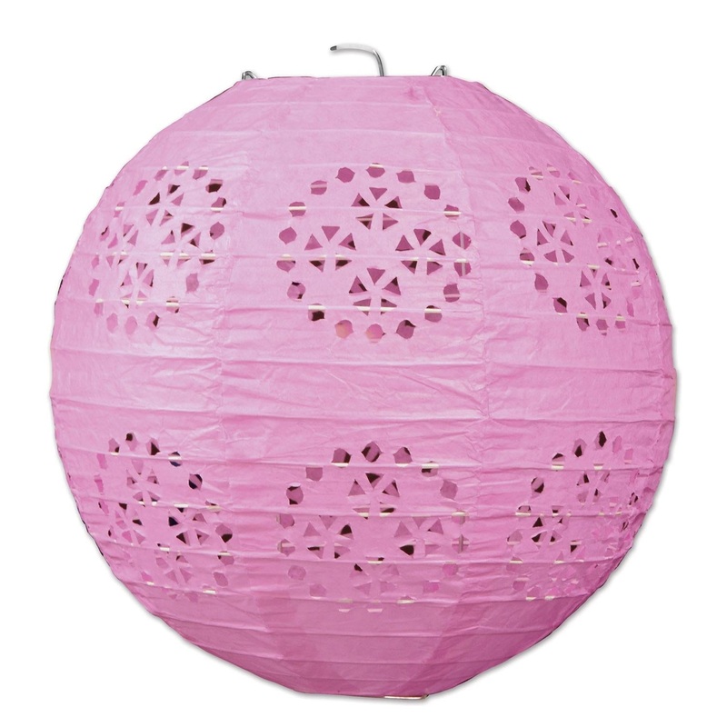 18 Pack Beistle Party Lace Paper Lanterns pink