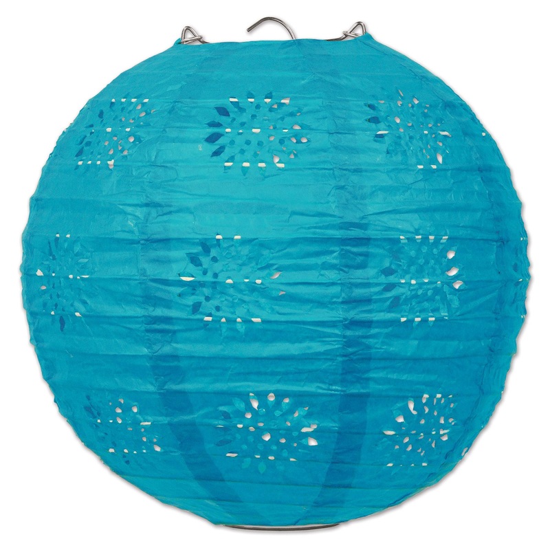 18 Pack Beistle Party Lace Paper Lanterns Turquoise