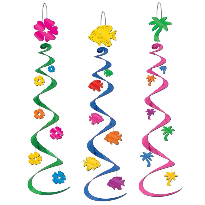 18 Piece Beistle Luau Whirls