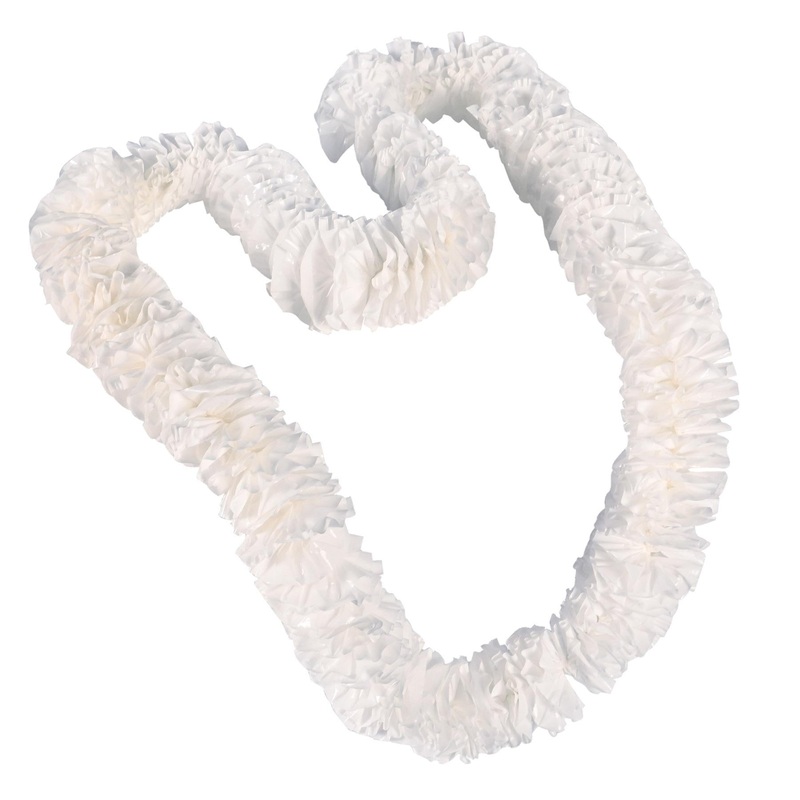 50 Pack Beistle Luau Party White Soft-Twist Poly Leis with Labeled Box