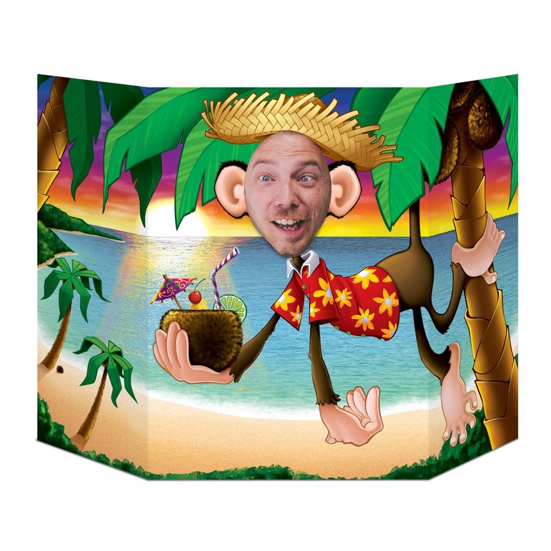 6 Pack Beistle Luau Monkey Photo Prop
