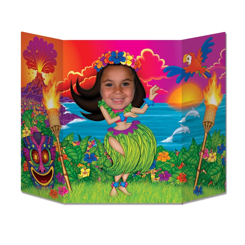 6 Pack Beistle Luau Party Hula Girl Photo Prop