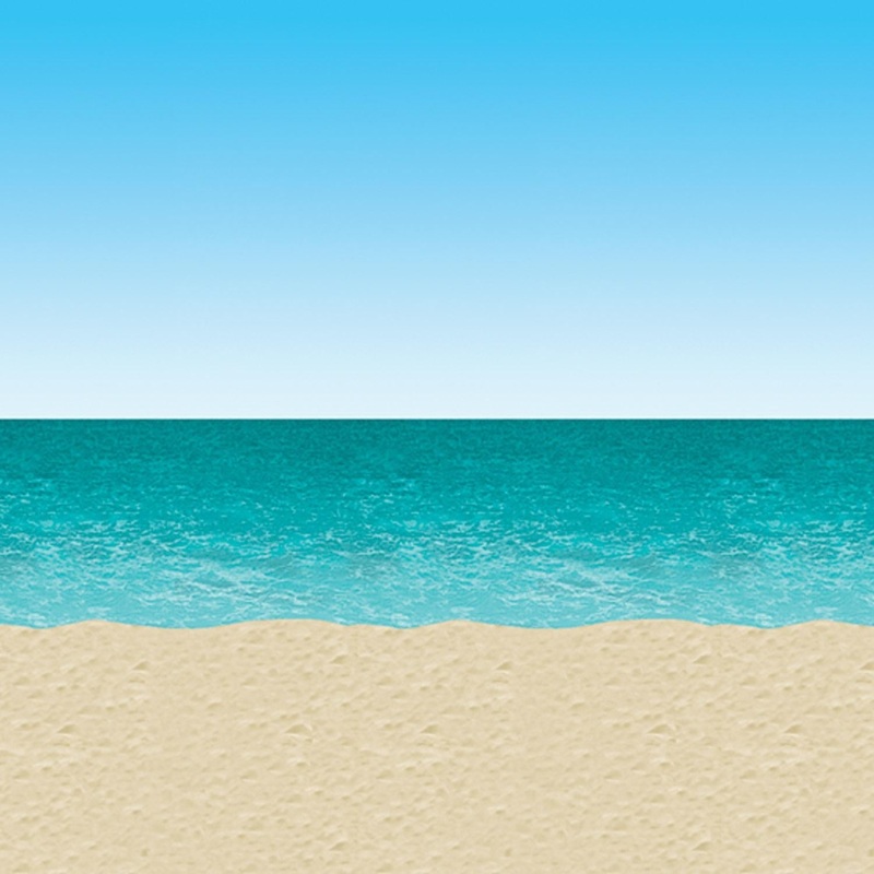 6 Pack Beistle Luau Party Ocean/Beach Backdrop