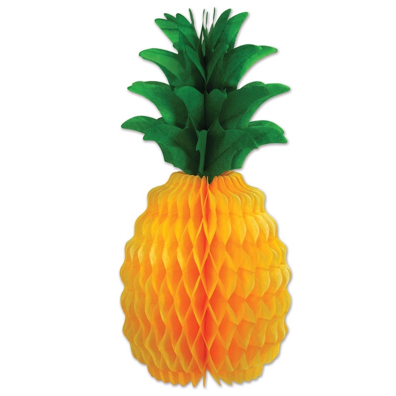 6 Piece Beistle Luau Party Packaged Tissue Pineapple