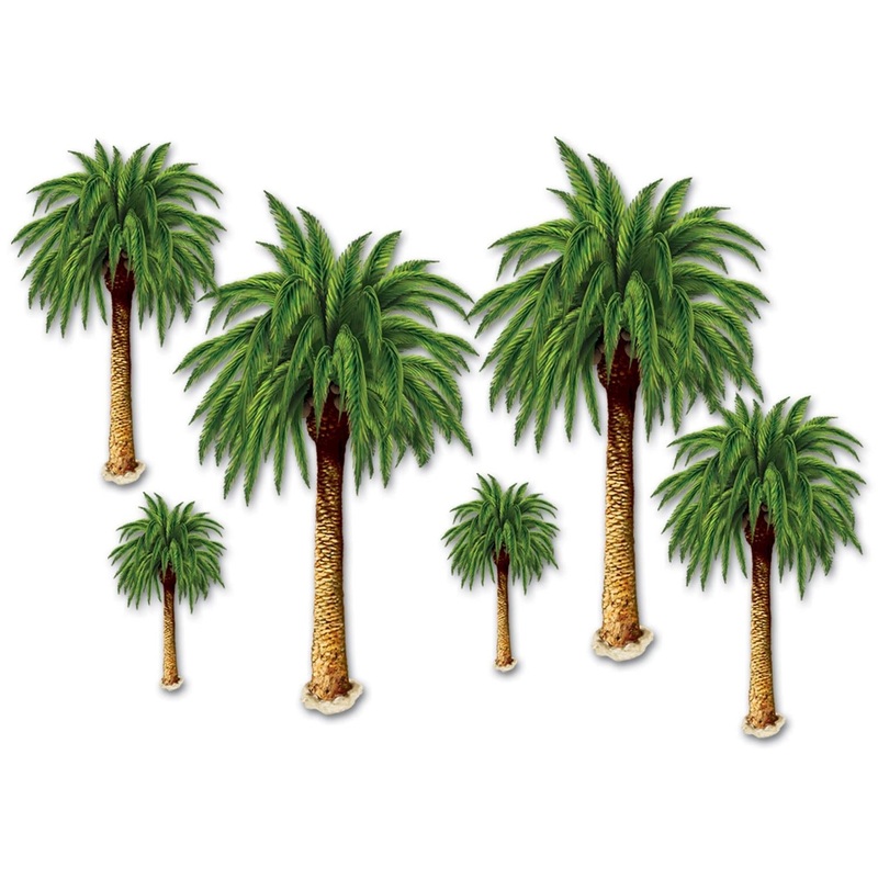 72 Piece Beistle Luau Party Palm Tree Props