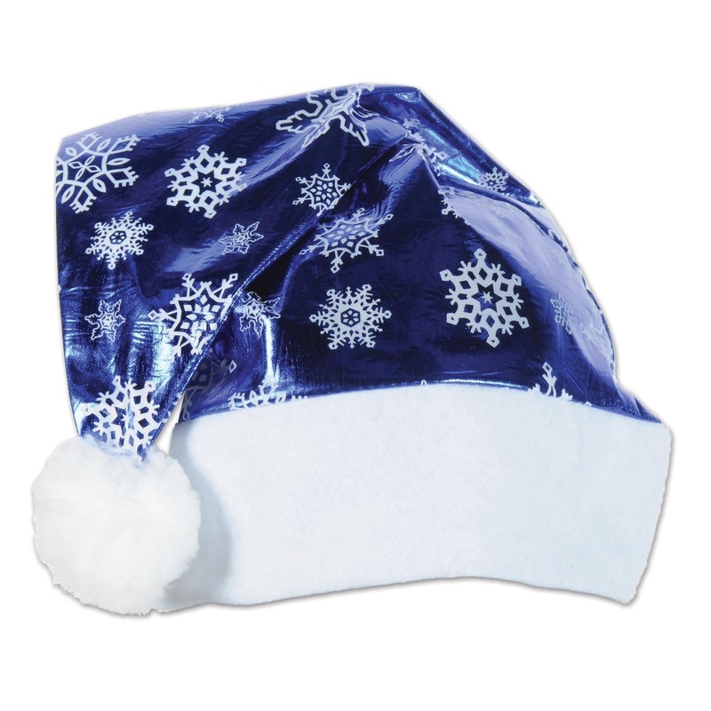 12 Pack Beistle Christmas Metallic Blue Santa Hat