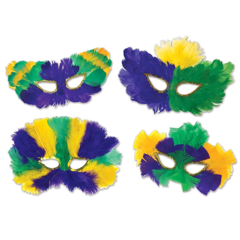 12 Pack Beistle Mardi Gras Masks
