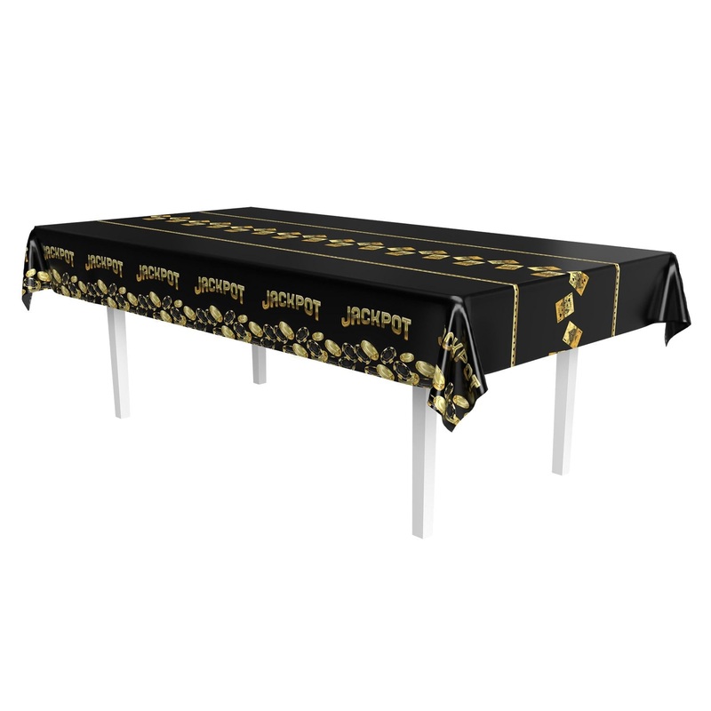12 Pack Beistle Metallic Casino Party Tablecover