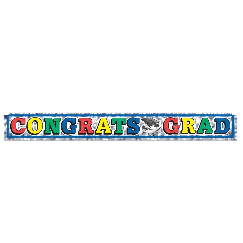 12 Pack Beistle Metallic Congrats Grad Graduation Party Fringe Banner