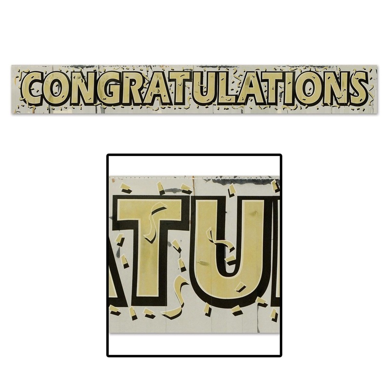 12 Pack Beistle Metallic Congratulations Graduation Party Fringe Banner