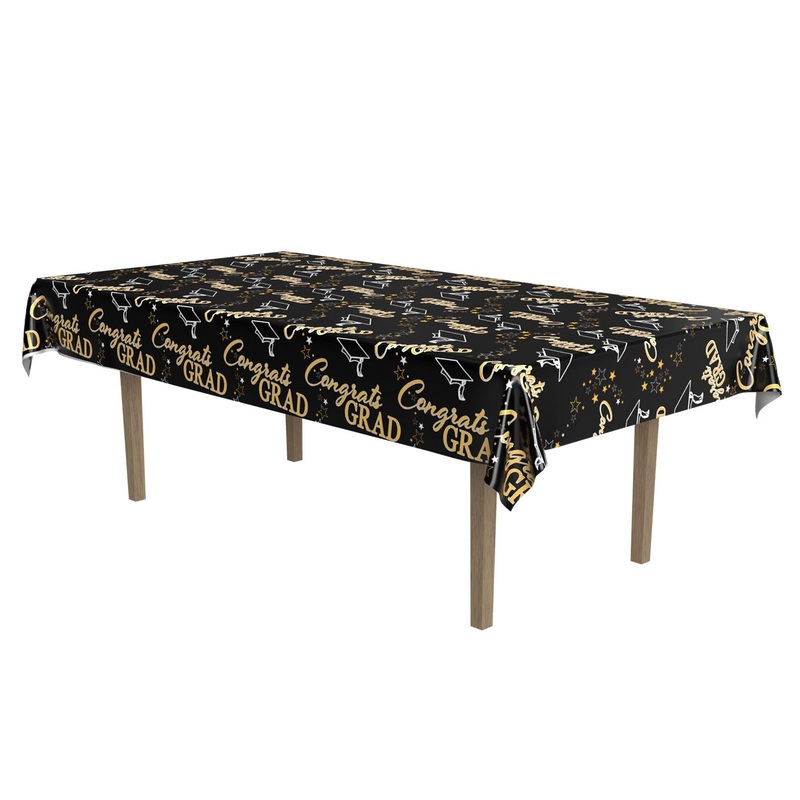 12 Pack Beistle Metallic Graduation Party Tablecover