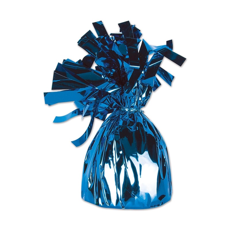 12 Pack Beistle Metallic Wrapped Balloon Weight blue