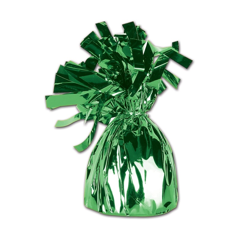 12 Pack Beistle Metallic Wrapped Balloon Weight green