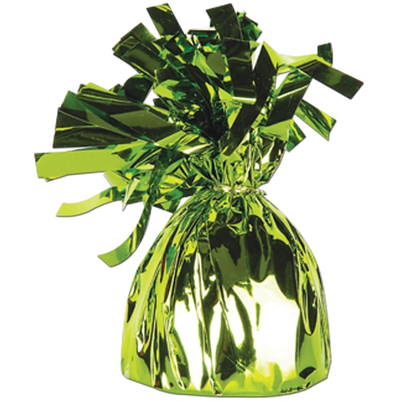 12 Pack Beistle Metallic Wrapped Balloon Weight Light green