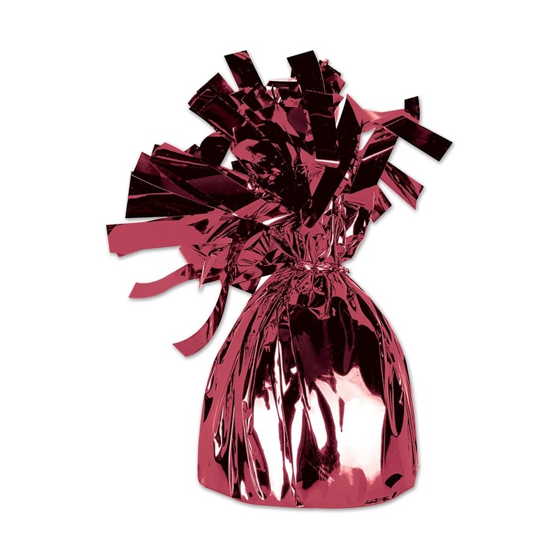 12 Pack Beistle Metallic Wrapped Balloon Weight maroon