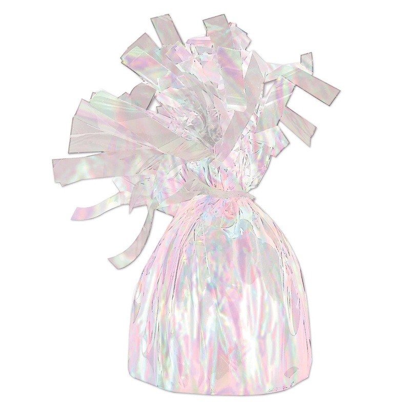 12 Pack Beistle Metallic Wrapped Balloon Weight opalescent