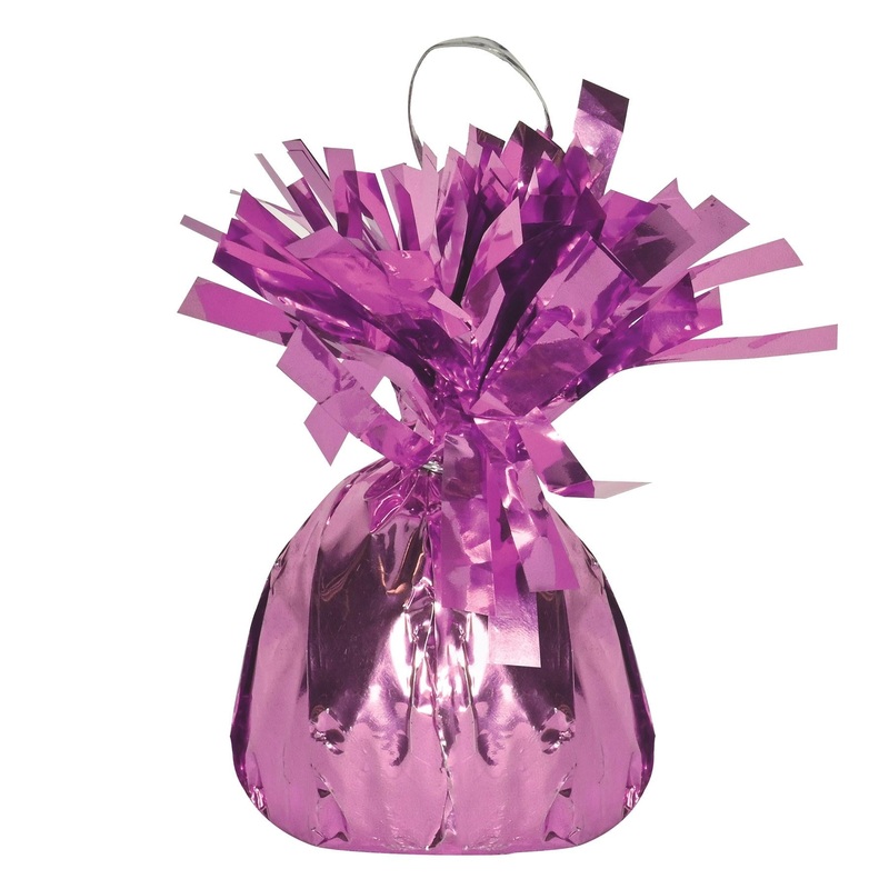 12 Pack Beistle Metallic Wrapped Balloon Weight pink