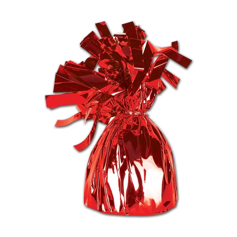 12 Pack Beistle Metallic Wrapped Balloon Weight red