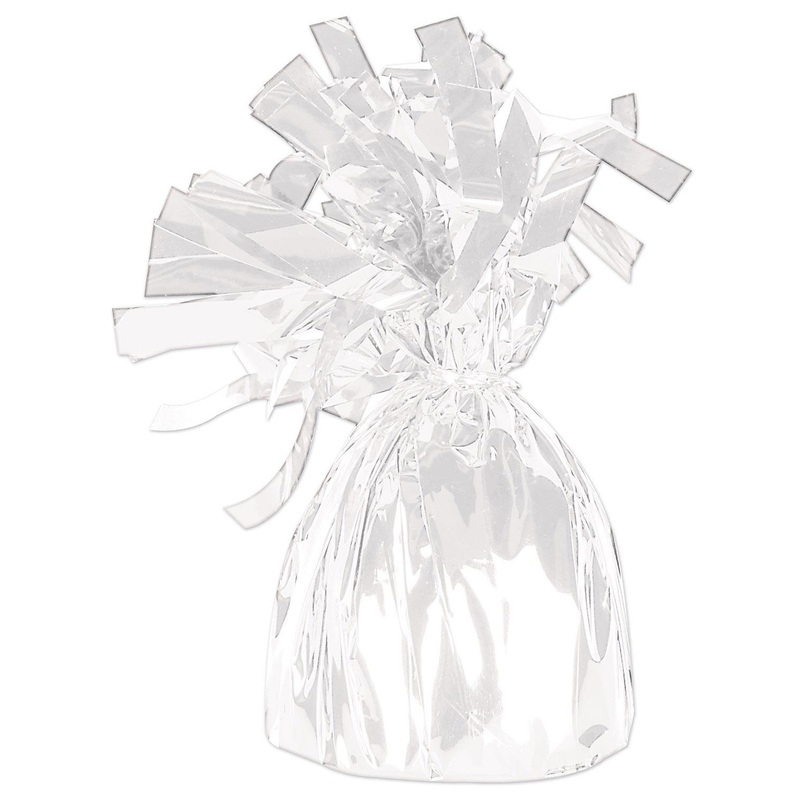 12 Pack Beistle Metallic Wrapped Balloon Weight white