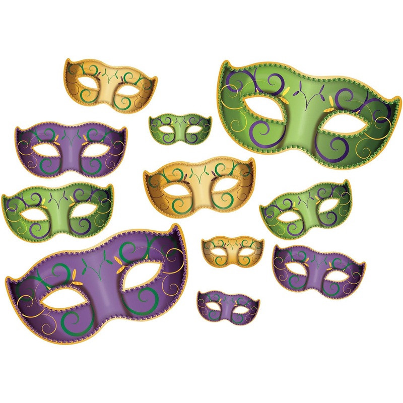 132 Piece Beistle Mardi Gras Mask Cutouts