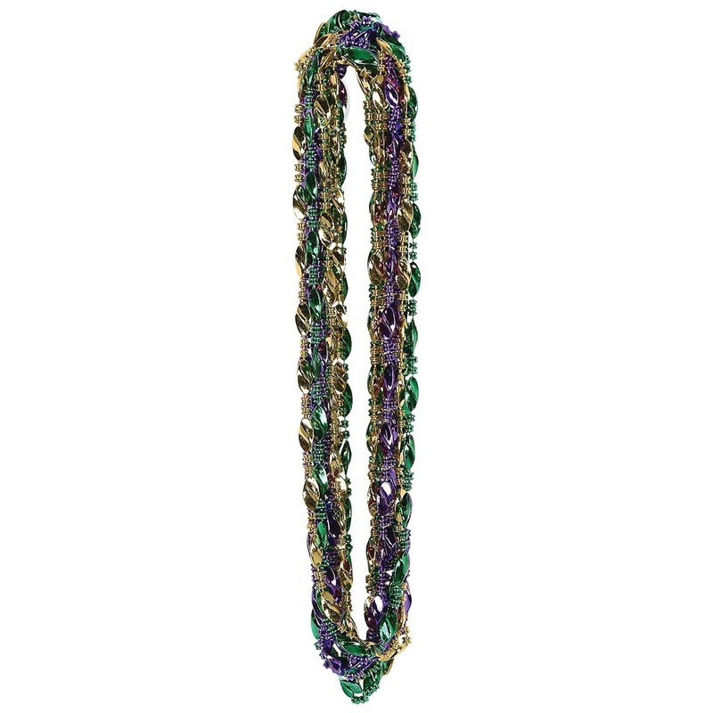 144 Pack Beistle Mardi Gras Swirl Bead Necklaces