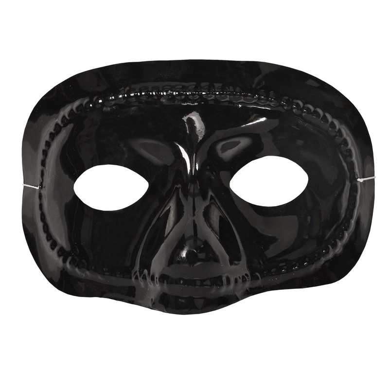 24 Pack Beistle Mardi Gras Black Half Mask