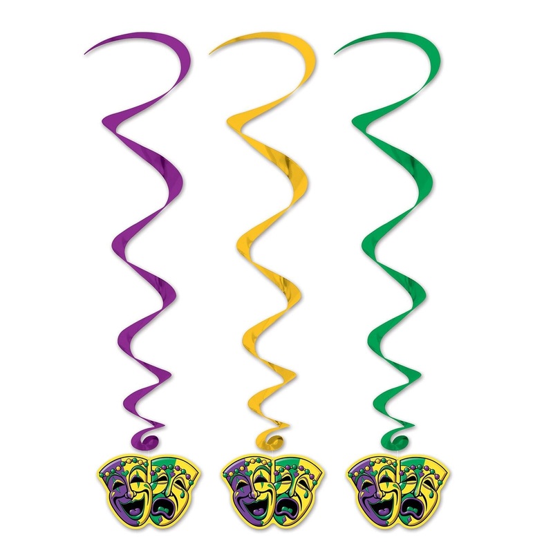 30 Piece Beistle 3 ft. Mardi Gras Whirls