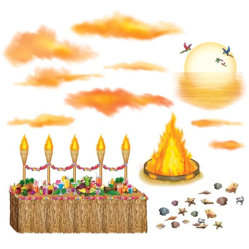 348 Piece Beistle Luau Sunset Props