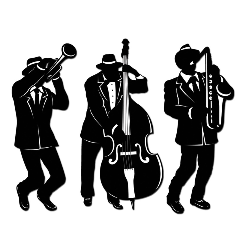 36 Piece Beistle Mardi Gras Jazz Trio Silhouettes